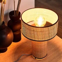 Opjet Lampe à Poser MADAGASCAR 5 Opjet Lampe à Poser MADAGASCAR -Décoration D'intérieur 1064053 lampe a poser madagascar coloris raphia 39 x 28cm