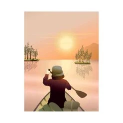 Vissevasse Affiche CANOEING ON THE LAKE