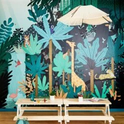 4MURS Papier Peint Panoramique XL FUN JUNGLE -Décoration D'intérieur 1378337 papier peint panoramique xl fun jungle 300 x 270cm
