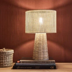 Lampe à Poser DANA -Décoration D'intérieur 1707998 lampe a poser dana coloris rotin 39 x 25 5cm