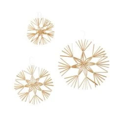 Décoration à Suspendre LOT 3 FLOCONS -Décoration D'intérieur 1719676 decoration a suspendre lot 3 flocons coloris paille