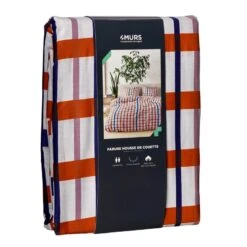 4MURS Parure De Lit En Toile De Coton CASSAN -Décoration D'intérieur 1781245 parure de lit en toile de coton cassan coloris rouge 240 x 260cm