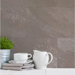 Grosfillex Revêtement Décoratif à Coller GX WALL+ GREIGE STONE -Décoration D'intérieur 286624 revetement decoratif a coller gx wall greige stone coloris greige