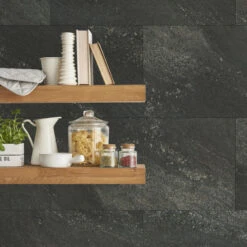 Grosfillex Revêtement Décoratif à Coller GX WALL+ DARK STONE -Décoration D'intérieur 314960 revetement decoratif a coller gx wall dark stone coloris gris anthracite