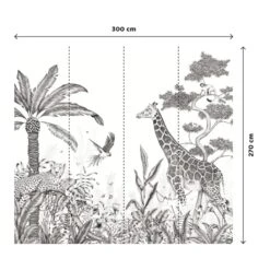 4MURS Papier Peint Panoramique XL BLACK JUNGLE -Décoration D'intérieur 425062 papier peint panoramique xl black jungle 300 x 270cm