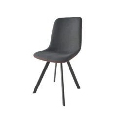 4MURS Chaise CARYL -Décoration D'intérieur 952107 chaise caryl coloris gris fonce surpiqure rouge